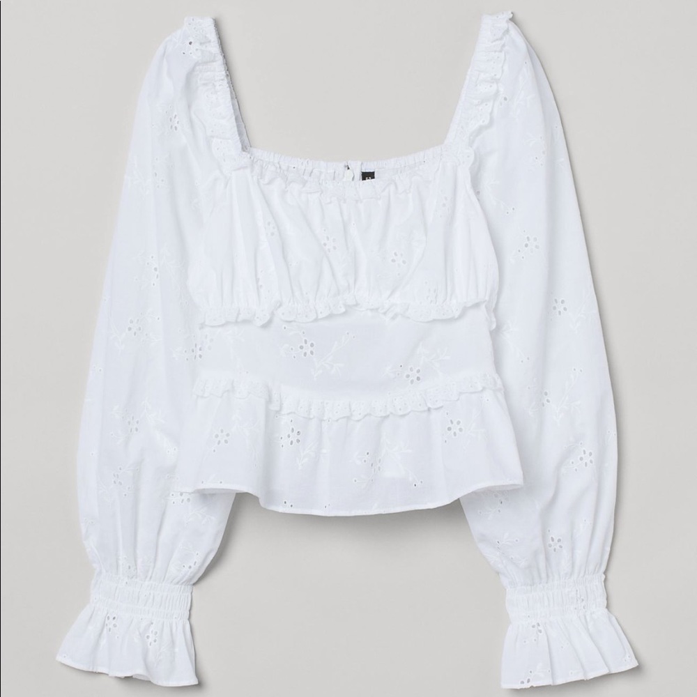 White eyelet blouse